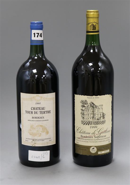 Two Magnums of Bordeaux Superieur wine